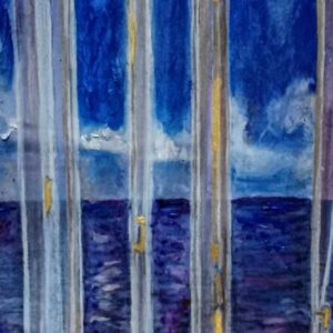 Gedroomd landschap mixed media op papier A4 of print op gordijn 1m20 bij 1m70 (